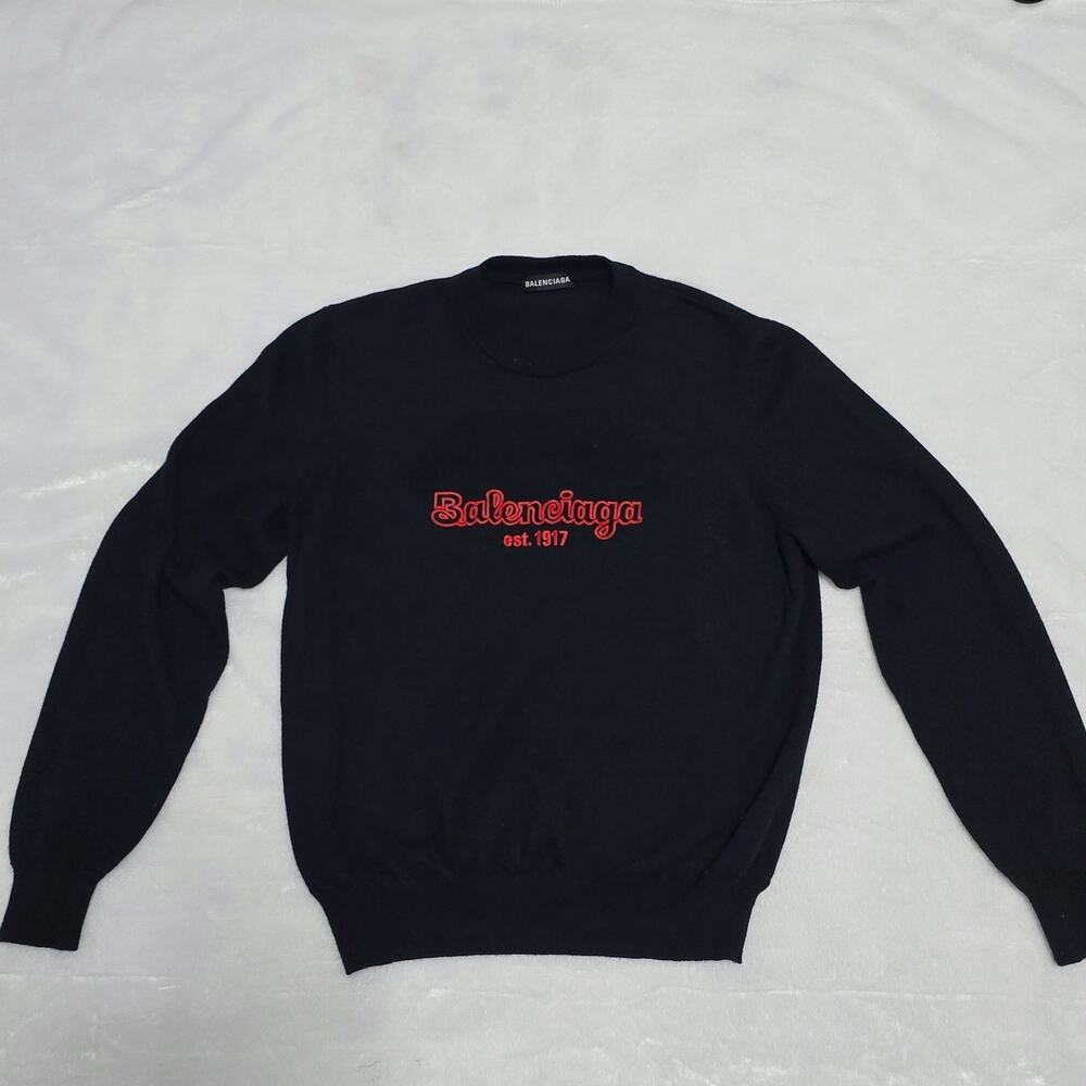 Balenciaga 'Est 1917' Wool Sweater Black | Size S | MSRP $950 | NWT